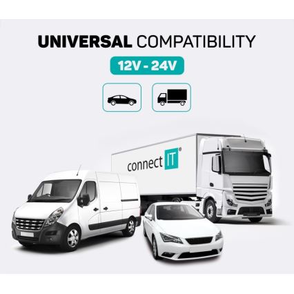 CONNECT IT CCC-9090-BK - LED RGB FM predajnik za automobil sa handsfree funkcijom, crna