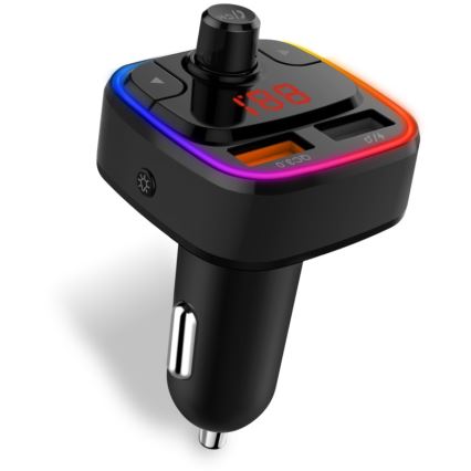CONNECT IT CCC-9090-BK - LED RGB FM predajnik za automobil sa handsfree funkcijom, crna