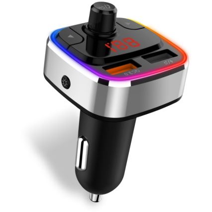 CONNECT IT CCC-9090-SL - LED RGB FM transmiter za auto sa handsfree funkcijom crno/srebrno