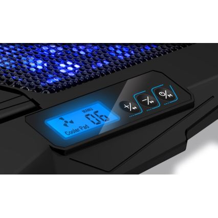 CONNECT IT CCP-2200-BK - Podloga za hlađenje laptopa 4x ventilator 2xUSB crno//plava