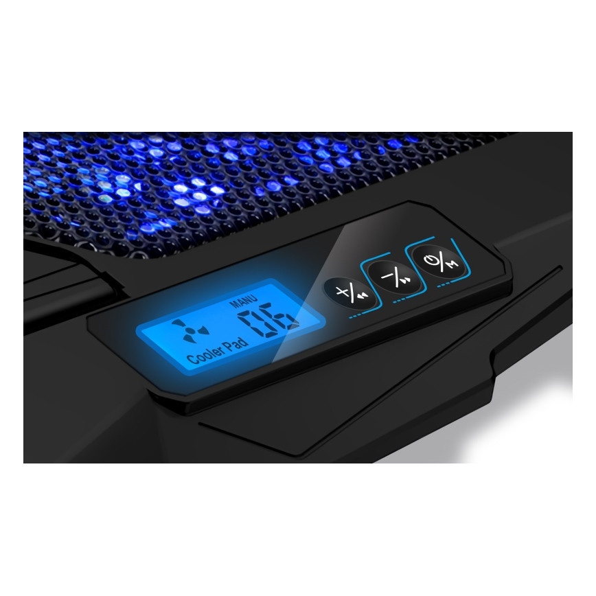 CONNECT IT CCP-2200-BK - Podloga za hlađenje laptopa 4x ventilator 2xUSB crno//plava