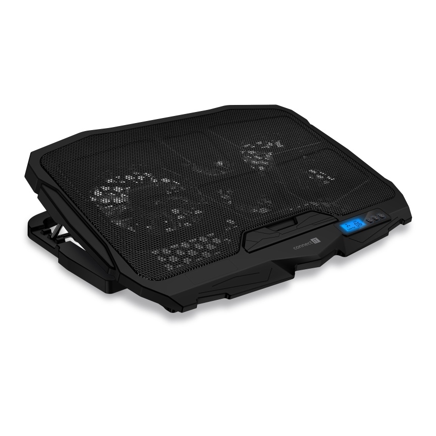 CONNECT IT CCP-2200-BK - Podloga za hlađenje laptopa 4x ventilator 2xUSB crno//plava