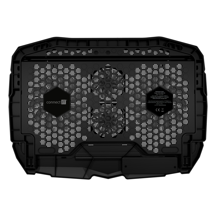 CONNECT IT CCP-2200-RD - Podloga za hlađenje laptopa 4x ventilator 2xUSB crno/crveno