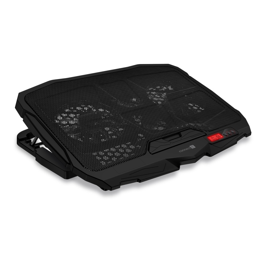CONNECT IT CCP-2200-RD - Podloga za hlađenje laptopa 4x ventilator 2xUSB crno/crveno