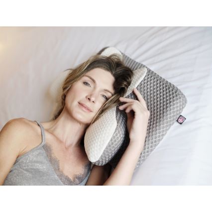 CONNECT IT CFH-6031-WH - Anatomski jastuk Lyra bela/siva