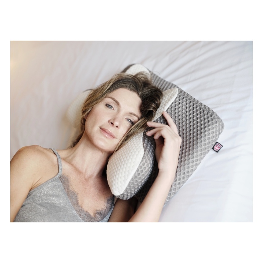 CONNECT IT CFH-6031-WH - Anatomski jastuk Lyra bela/siva