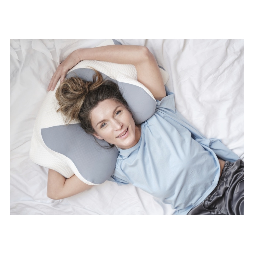 CONNECT IT CFH-6032-WH - Anatomski jastuk Gemini beli/sivi