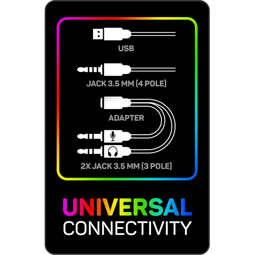 CONNECT IT CHP-3595-BK - LED RGB Gejming slušalice sa žicom sa mikrofonom crno