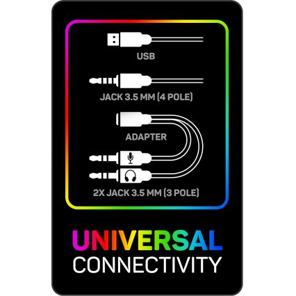 CONNECT IT CHP-3595-WH - LED RGB gejmerske žične slušalice sa mikrofonom bele/crne