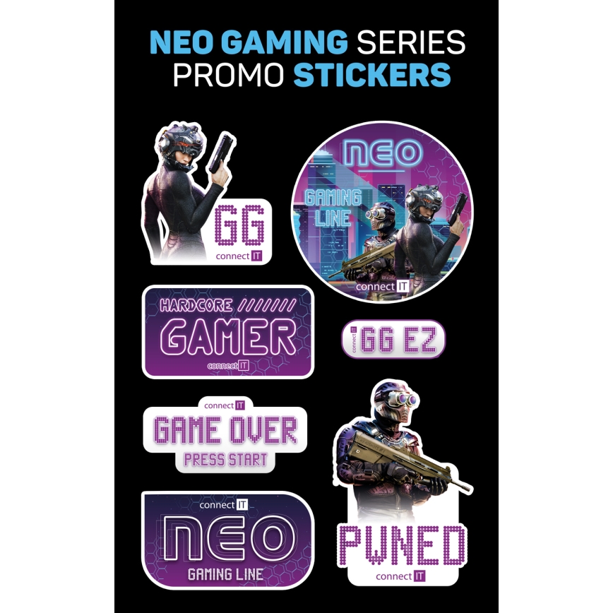 CONNECT IT CHP-3595-WH - LED RGB gejmerske žične slušalice sa mikrofonom bele/crne