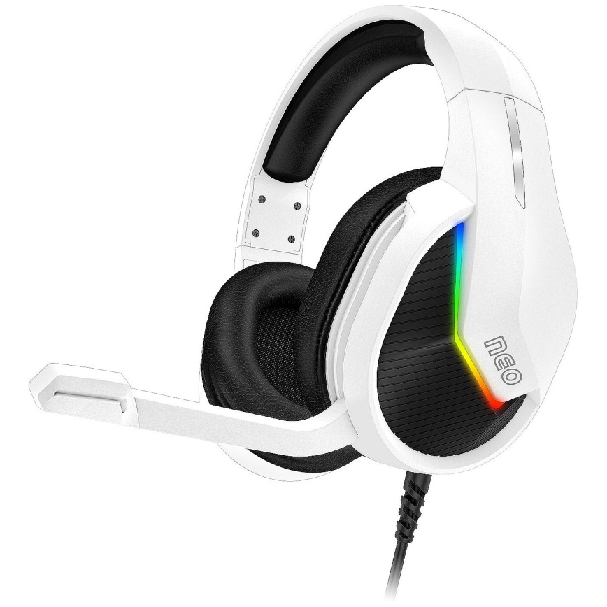 CONNECT IT CHP-3595-WH - LED RGB Gejming slušalice sa žicom sa mikrofonom bela/crno