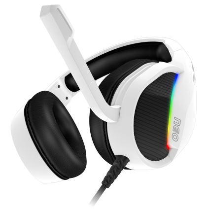 CONNECT IT CHP-3595-WH - LED RGB Gejming slušalice sa žicom sa mikrofonom bela/crno