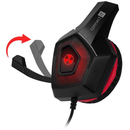 CONNECT IT CHP-5500-RD - LED gejmerske žične slušalice sa mikrofonom crne/crvene