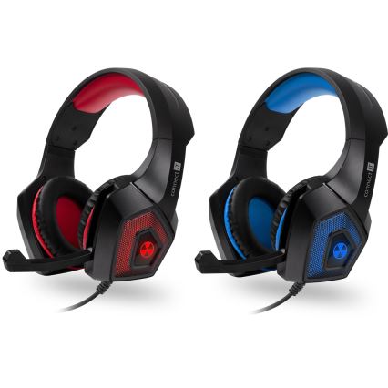 CONNECT IT CHP-5500-RD - LED gejmerske žične slušalice sa mikrofonom crne/crvene