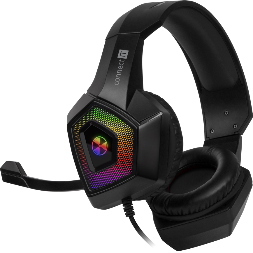 CONNECT IT CHP-5600-BK - LED RGB Gejming slušalice sa žicom sa mikrofonom crno