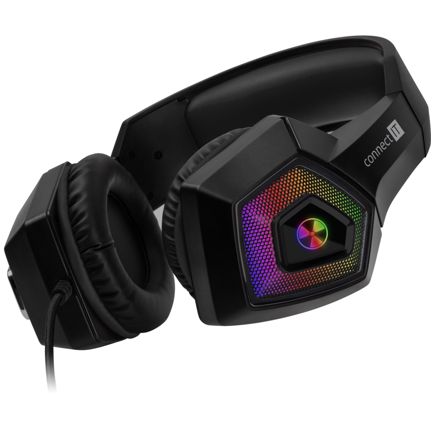 CONNECT IT CHP-5600-BK - LED RGB Gejming slušalice sa žicom sa mikrofonom crno