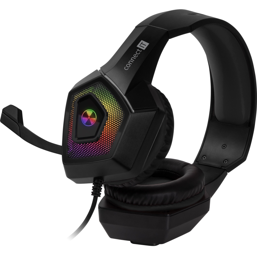 CONNECT IT CHP-5600-BK - LED RGB Gejming slušalice sa žicom sa mikrofonom crno