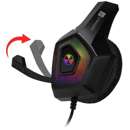CONNECT IT CHP-5600-BK - LED RGB Gejming slušalice sa žicom sa mikrofonom crno