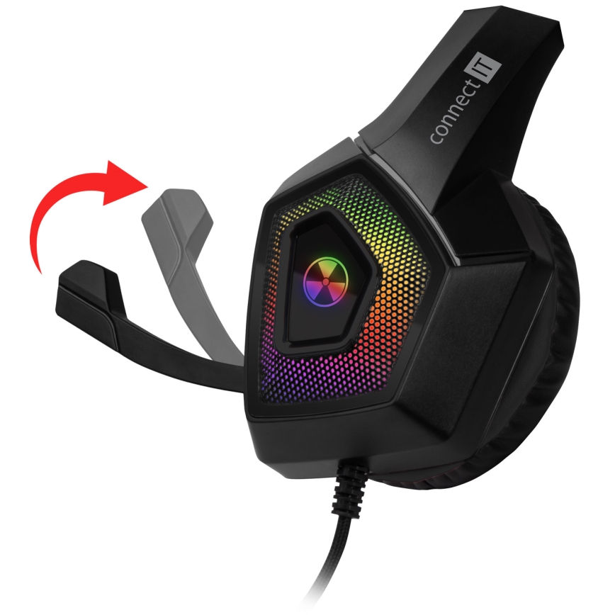 CONNECT IT CHP-5600-BK - LED RGB Gejming slušalice sa žicom sa mikrofonom crno