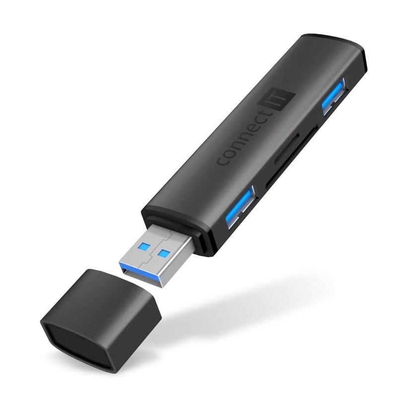 CONNECT IT CHU-4060-AN - USB-A hub sa čitačem memorijske kartice 4u1