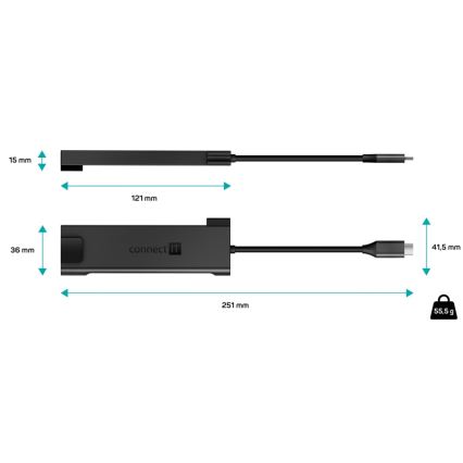 CONNECT IT CHU-8020-AN - USB-C hub 5 u 1