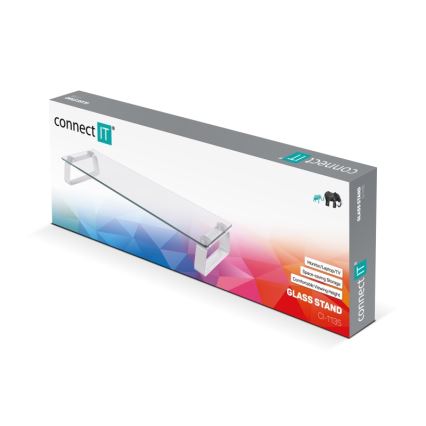 CONNECT IT CI-1135 - multifunkcionalni stakleno postolje prozirna/bela