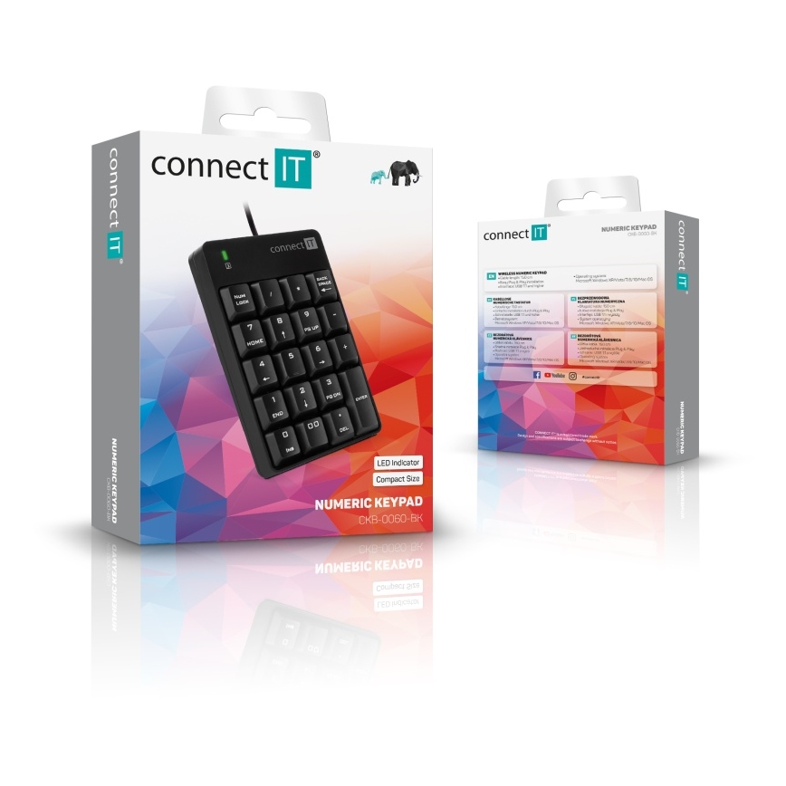 CONNECT IT CKB-0060-BK - Numerička tastatura sa kablom crno