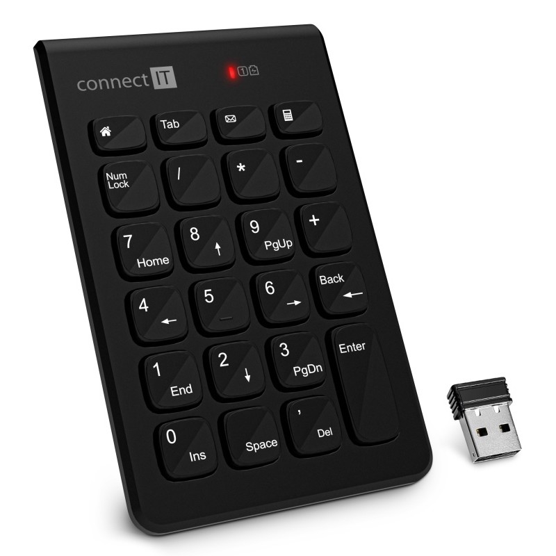 CONNECT IT CKB-0062-BK - Bežična numerička tastatura 1xAAA crna