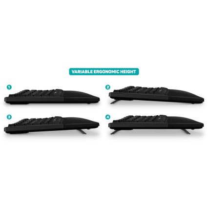 CONNECT IT CKB-2800-CS - Ergonomska bežična tastatura sa CZ/SK lokalizacijom crno