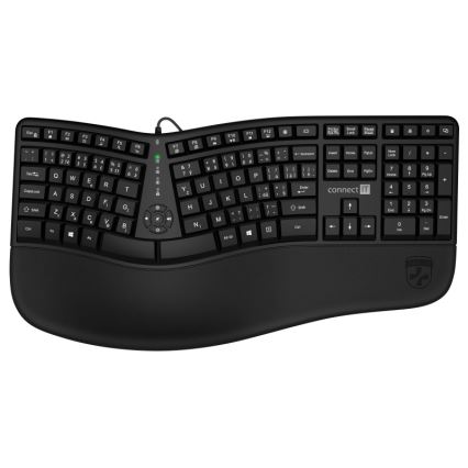 CONNECT IT CKB-2800-CS - Ergonomska bežična tastatura sa CZ/SK lokalizacijom crno