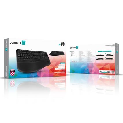 CONNECT IT CKB-2800-CS - Ergonomska bežična tastatura sa CZ/SK lokalizacijom crno