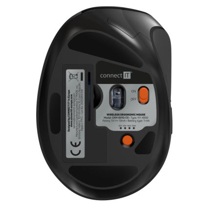 CONNECT IT CKM-6010-CS - Ergonomska bežična tastatura i miš 800/1200/1600/2400 DPI sa CZ/SK lokalizacijom 1xAA + 2xAAA crno