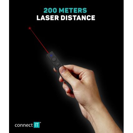 CONNECT IT CLP-2050-BK - Bežični prezenter sa laserskim pokazivačem 1xAAA