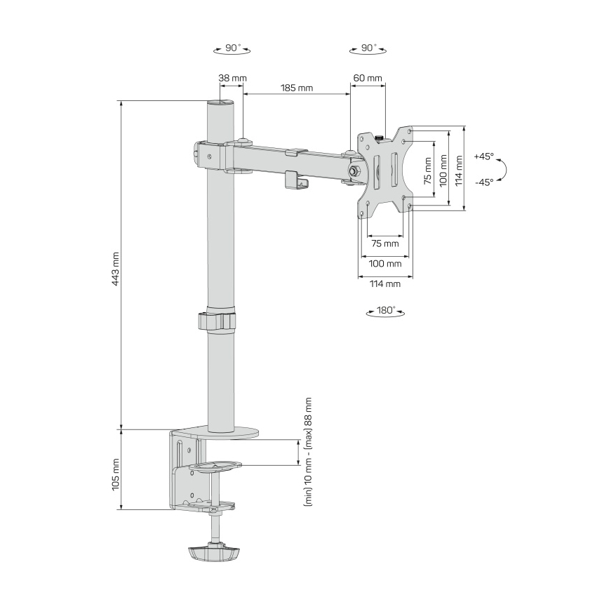 CONNECT IT CMF-3103-BK - Univerzalni držač monitora 13-32” crno