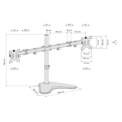 CONNECT IT CMF-3204-BK - Univerzalni držač za 2 monitora 13-32” crno