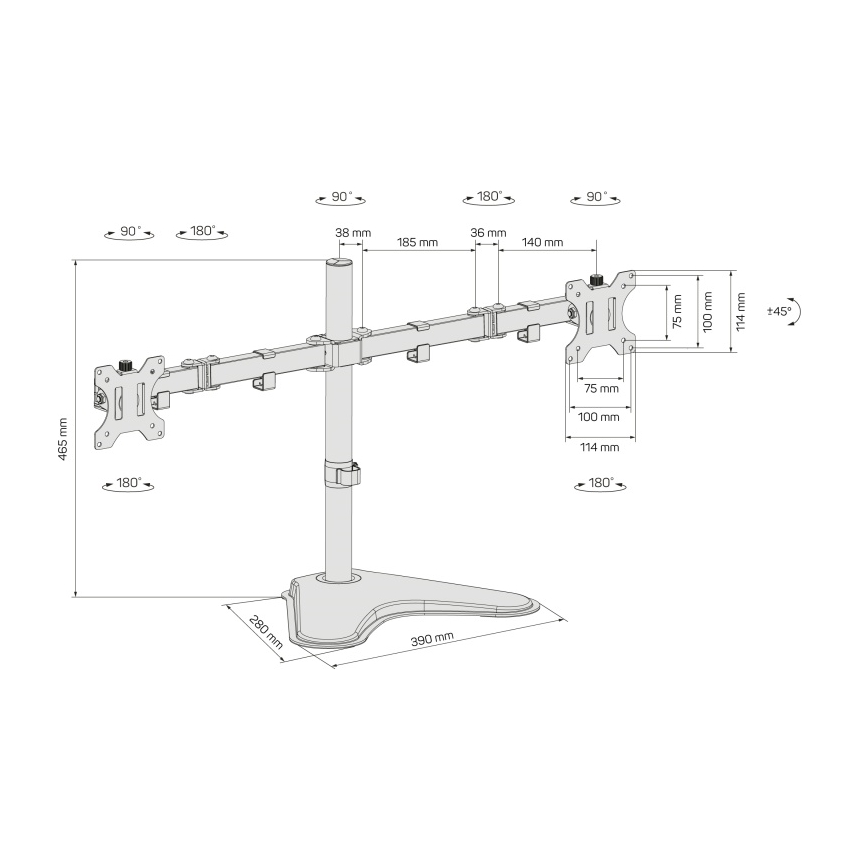 CONNECT IT CMF-3204-BK - Univerzalni držač za 2 monitora 13-32” crno