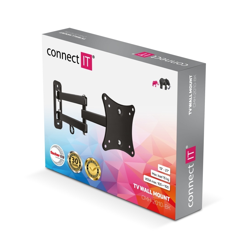 CONNECT IT CMH-2010-BK - Zidni nosač za TV 13-27” crno