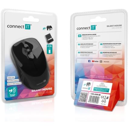 CONNECT IT CMO-2230-BK - Bežični tihi miš MUTE 1200 DPI 1xAA crno