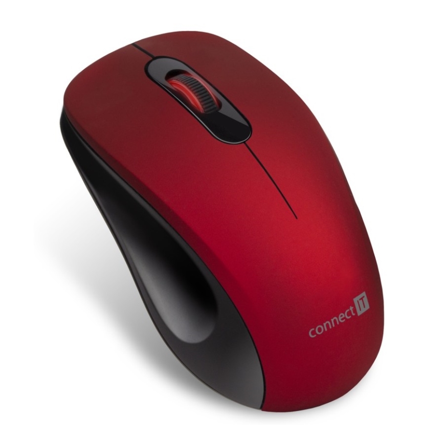 CONNECT IT CMO-2230-RD - Bežični tihi miš MUTE 1200 DPI 1xAA crno/crveno