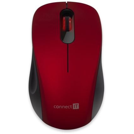 CONNECT IT CMO-2230-RD - Bežični tihi miš MUTE 1200 DPI 1xAA crno/crveno