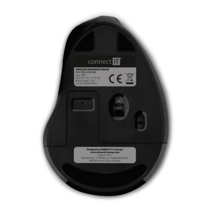 CONNECT IT CMO-2700-BK - Ergonomski bežični miš 800/1200/1600 DPI 1xAA crno