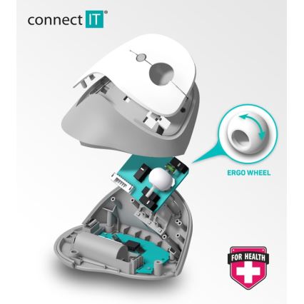 CONNECT IT CMO-2700-WH - Ergonomski bežični miš 800/1200/1600 DPI 1xAA bela
