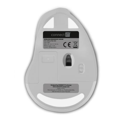 CONNECT IT CMO-2700-WH - Ergonomski bežični miš 800/1200/1600 DPI 1xAA bela