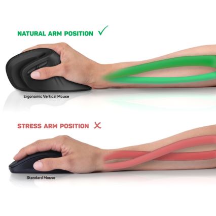 CONNECT IT CMO-2900-BK - Ergonomski bežični miš, 800/1200/1600 DPI, napajanje 1xAA, crna