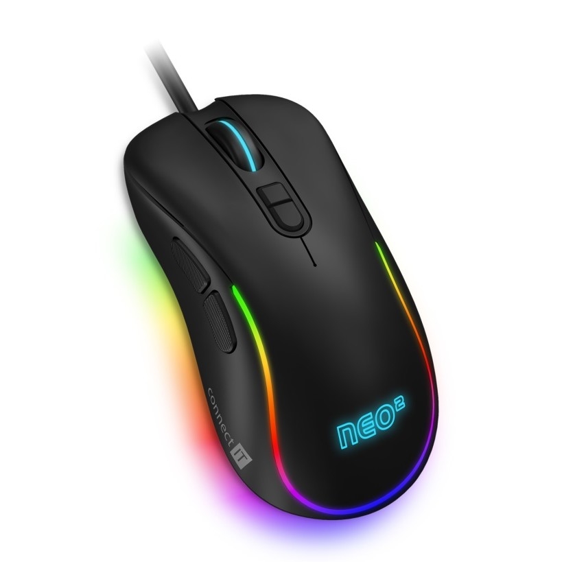 CONNECT IT CMO-3589-BK - LED RGB Gejming miš sa kablom 200-7200 DPI crno