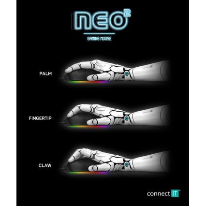 CONNECT IT CMO-3589-BK - LED RGB Gejming miš sa kablom 200-7200 DPI crno