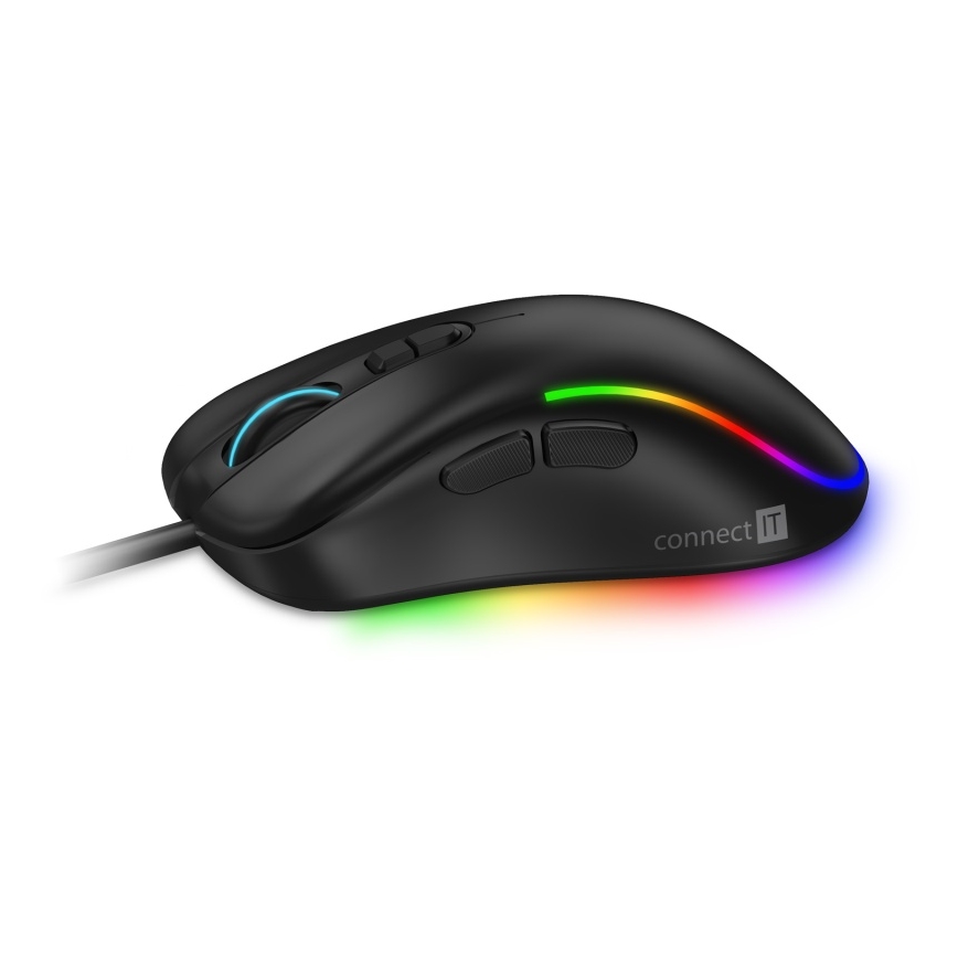 CONNECT IT CMO-3589-BK - LED RGB Gejming miš sa kablom 200-7200 DPI crno