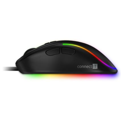 CONNECT IT CMO-3589-BK - LED RGB Gejming miš sa kablom 200-7200 DPI crno