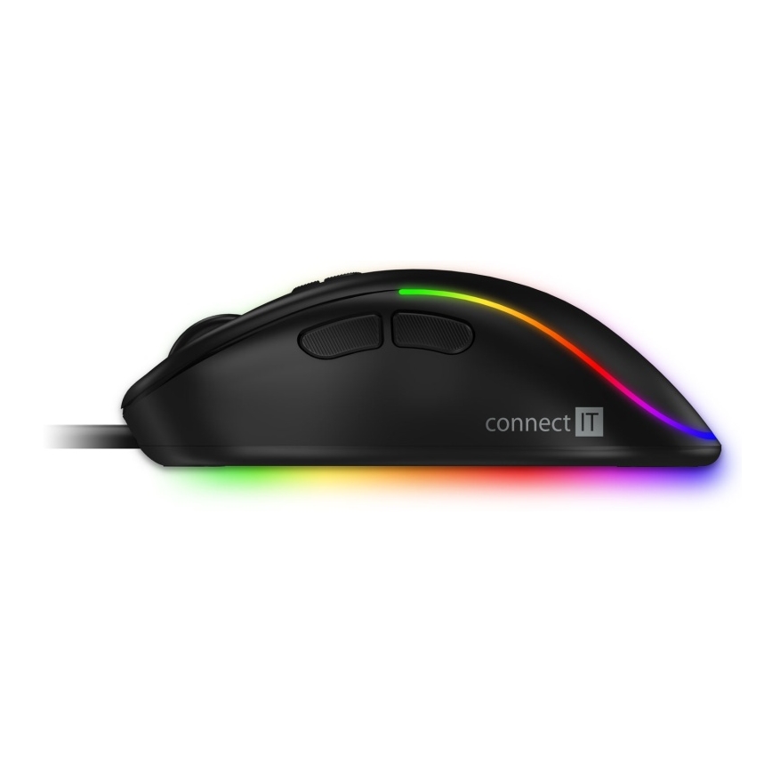 CONNECT IT CMO-3589-BK - LED RGB Gejming miš sa kablom 200-7200 DPI crno