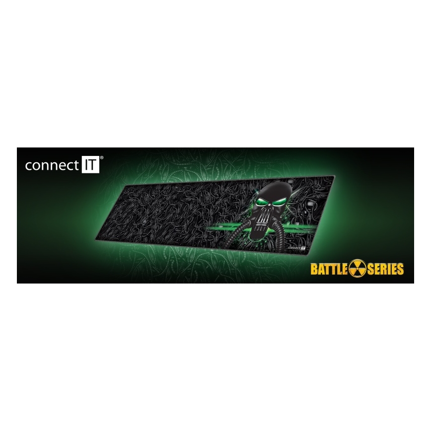 CONNECT IT CMP-1110-LG - Podloga za tastaturu i miš 88,6x24,5 cm crno/zelena